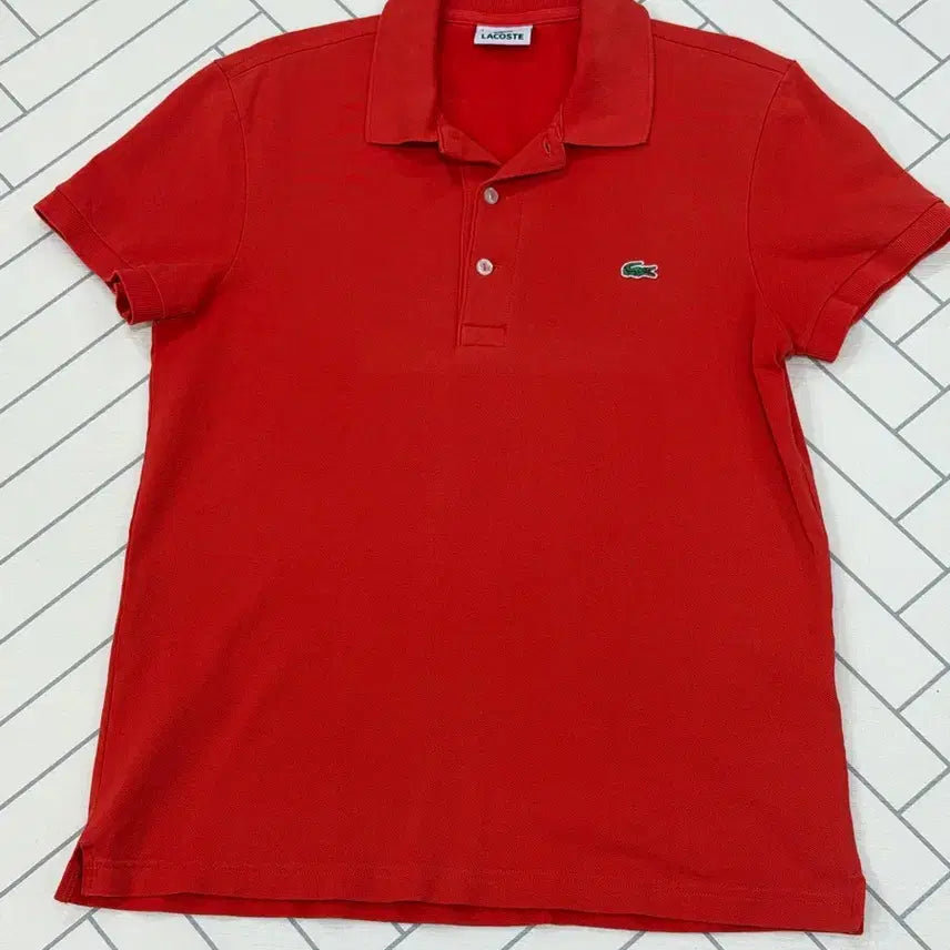 [BUNJANG] Lacoste Men's Orange Short-Sleeve Polo Shirt (Size 95) / 라코스테 남자95 상태깨끗 주황색 반팔카라티