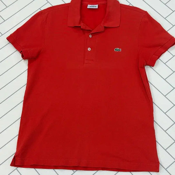 [BUNJANG] Lacoste Men's Orange Short-Sleeve Polo Shirt (Size 95) / 라코스테 남자95 상태깨끗 주황색 반팔카라티