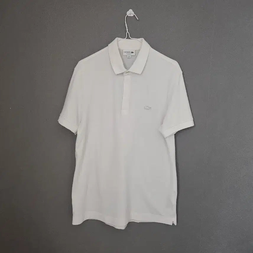 [BUNJANG] Lacoste White Regular Fit Polo Shirt US M / 라코스테 화이트 레귤러핏 카라티 US M  95
