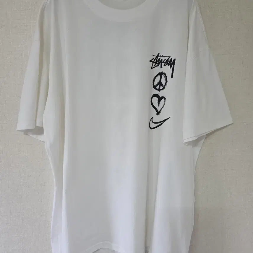 [BUNJANG] Stussy x Nike Collaboration White T-Shirt / 스투시 나이키 콜라보 반팔티 화이트