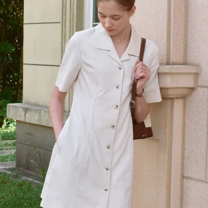[BUNJANG] L'EVRE Retro Shirt Dress Cream S / 루에브르 Retro Shirts Dress 크림 s