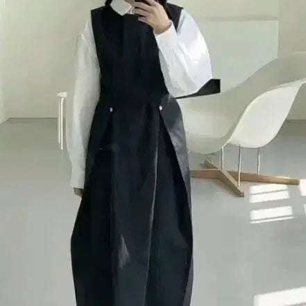 [BUNJANG] Pachmentfrom Signature Black Long Dress / 파치먼트프롬  시그니처 블랙 롱원피스