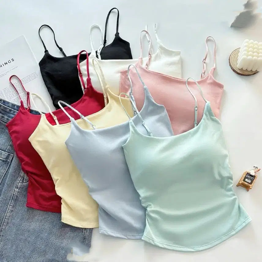[BUNJANG] Women's Cropped Tank Top with Built-in Bra / (새상품) 여자 캡있는 크롭나시