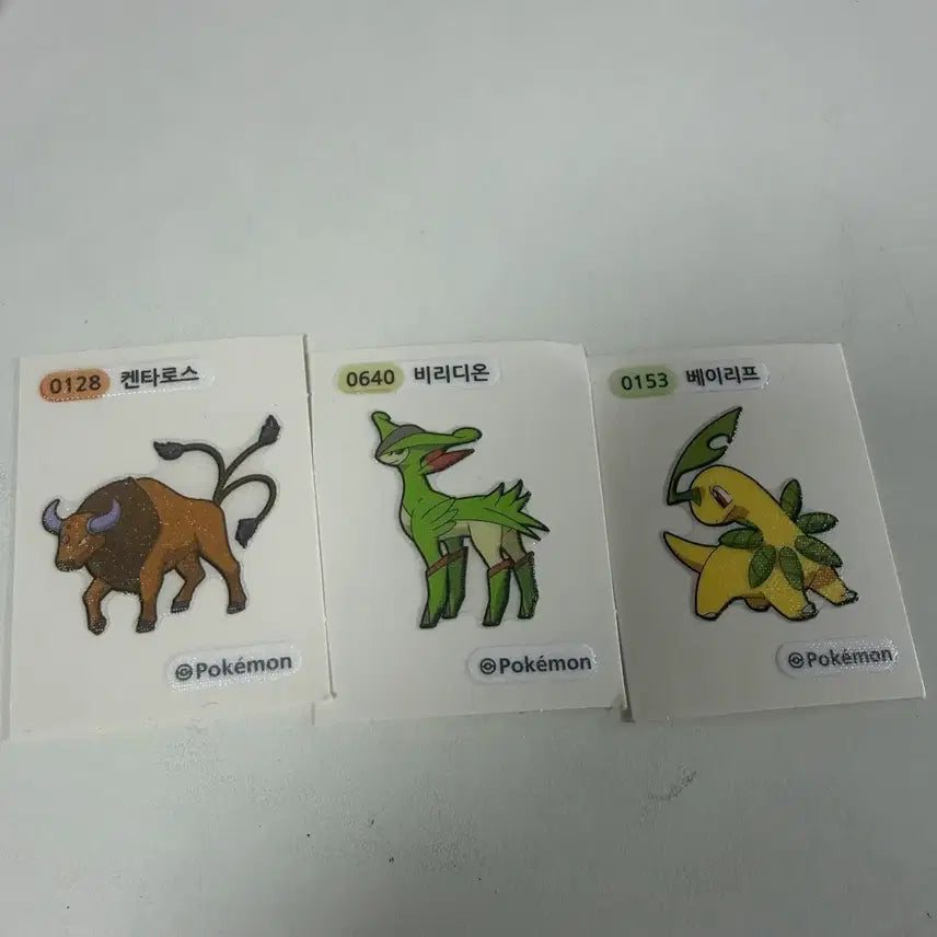 [BUNJANG] Bundle Pokemon Sticker Set - Kantoro, Virizion, Bayleef / 일괄 포켓몬 띠부씰 켄타로스 비리디온 베이리프