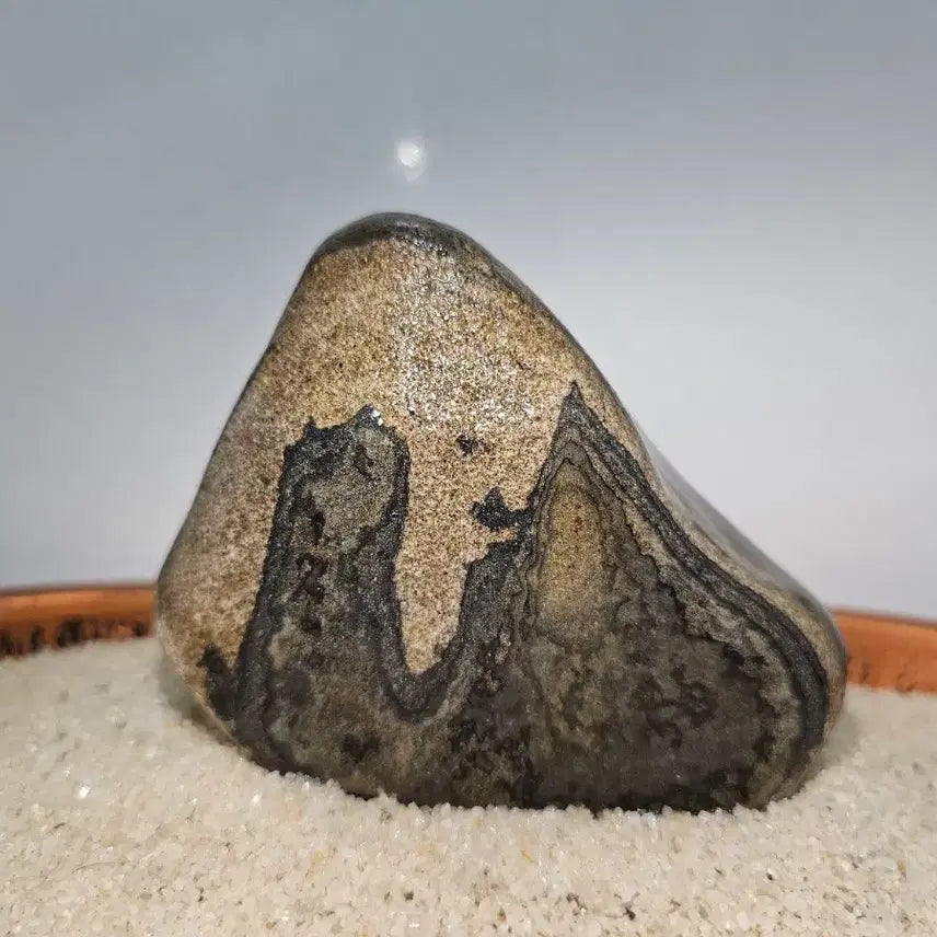 [BUNJANG] Suiseki Scholar's Rock with Landscape Pattern / 수석 자연석 산경 문양석 크기 10 - 8- 5