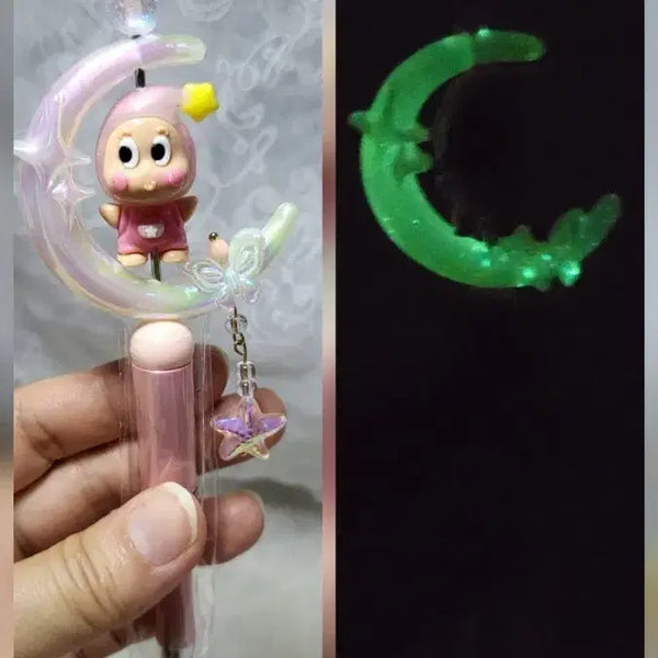 [BUNJANG] Twinkle Glow-in-the-Dark Moon & Star Ballpoint Pen Set (with Refill) / 볼꾸*야광달과 트윙클 볼펜 3종(리필심드림)