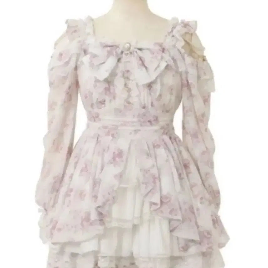 [BUNJANG] Lizlisa Chiffon Ruffle Setup White / 리즈리사 쉬폰 러플 셋업  화이트
