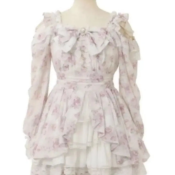 [BUNJANG] Lizlisa Chiffon Ruffle Setup White / 리즈리사 쉬폰 러플 셋업  화이트