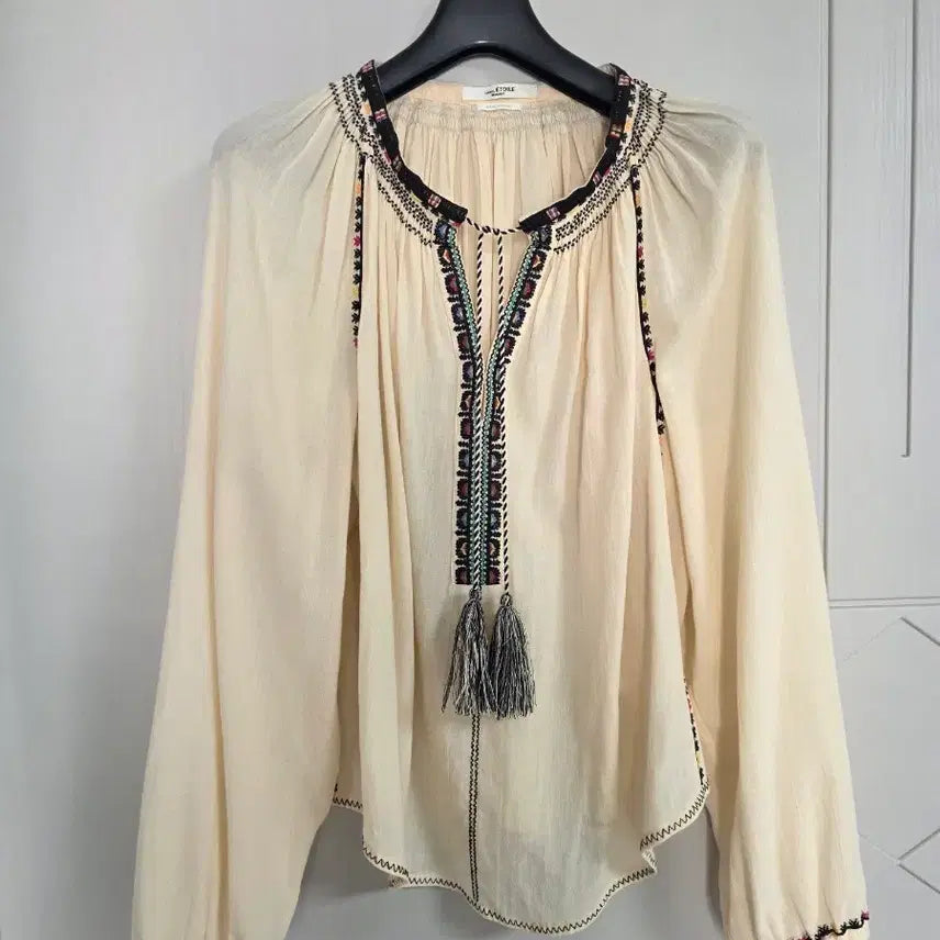 [BUNJANG] Isabel Marant Embroidered Blouse Ivory / 이자벨마랑 블라우스 아이보리 자수(정품)