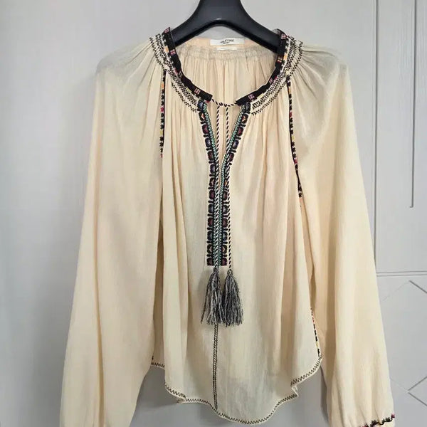 [BUNJANG] Isabel Marant Embroidered Blouse Ivory / 이자벨마랑 블라우스 아이보리 자수(정품)