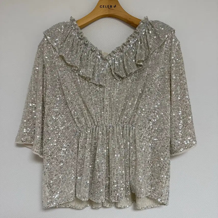 [BUNJANG] Johnny Hates Jazz Sequin Blouse / 쟈니헤잇재즈 시퀸 블라우스