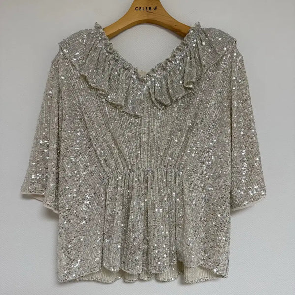 [BUNJANG] Johnny Hates Jazz Sequin Blouse / 쟈니헤잇재즈 시퀸 블라우스