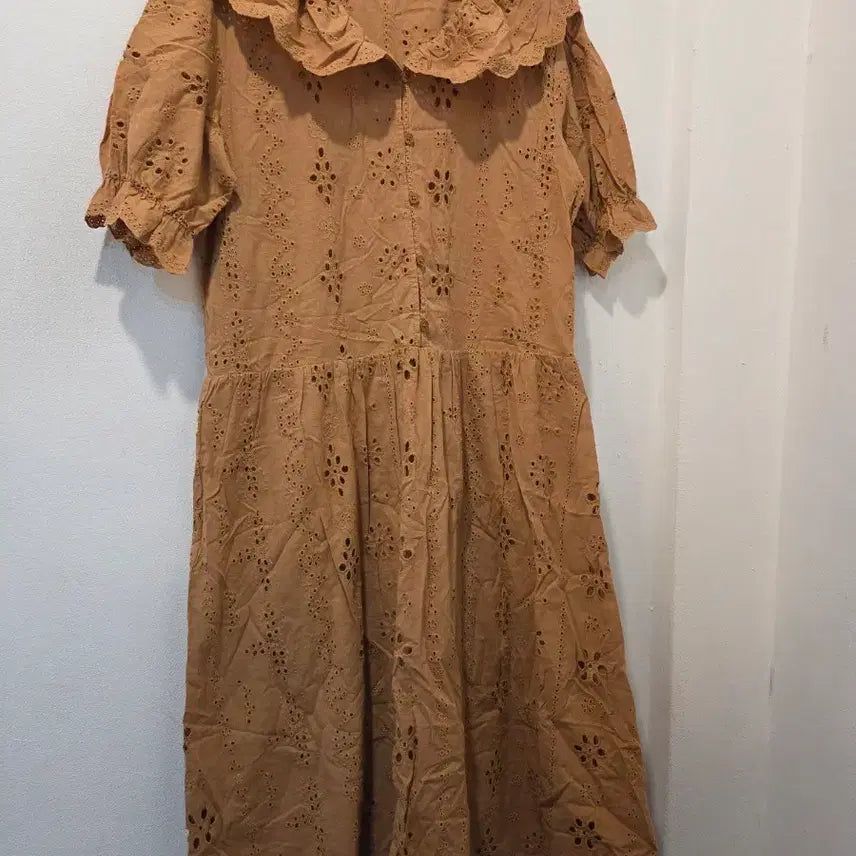 [BUNJANG] Plastic Island Camel Lace Long Dress / 플라스틱 아일랜드 카멜 레이스 원피스 가49