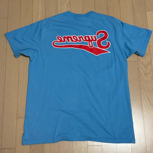 [BUNJANG] Supreme Backwards Logo T-Shirt Light Blue SS24 / L) 24ss 슈프림 백워즈 티셔츠 라이트 블루