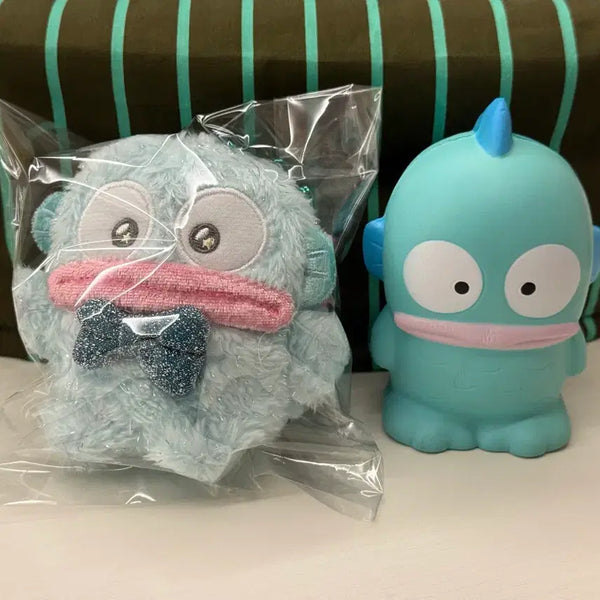 [BUNJANG] Sanrio Hangyodon Sparkling Plush Charm & Squeeze Toy Bundle Set / [새상품] 산리오 반짝 인형 키링 스퀴시 한교동 일괄