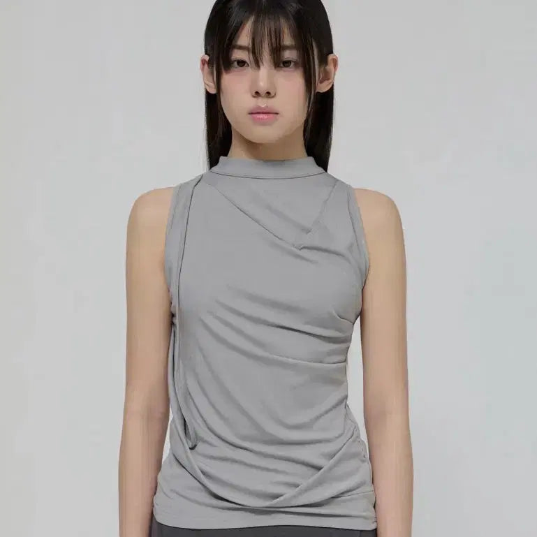 [BUNJANG] Draped Sleeveless Top (Gray) / Draped Sleeveless Top (Gray)