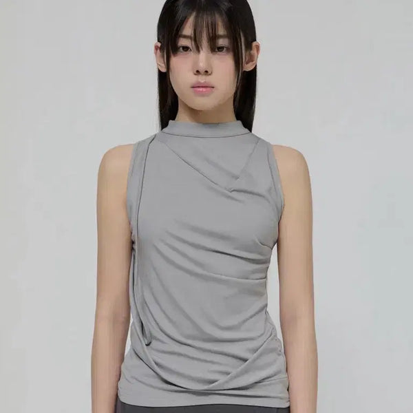 [BUNJANG] Draped Sleeveless Top (Gray) / Draped Sleeveless Top (Gray)