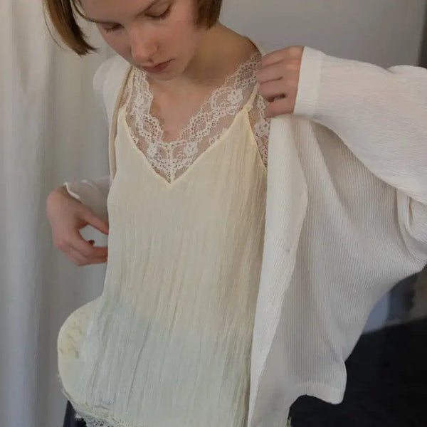 [BUNJANG] Sienne SIA Lace Camisole - Cream / (1회착용) 시엔느 sia 시아 레이스 캐미솔 _ 크림