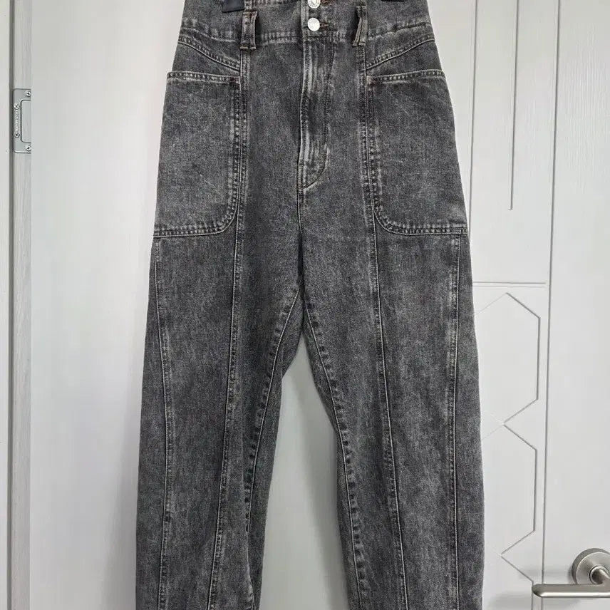 [BUNJANG] Isabel Marant High-Waisted Washed Denim Pants / 이자벨마랑하이웨이스트 워싱 데님 팬츠(정품)