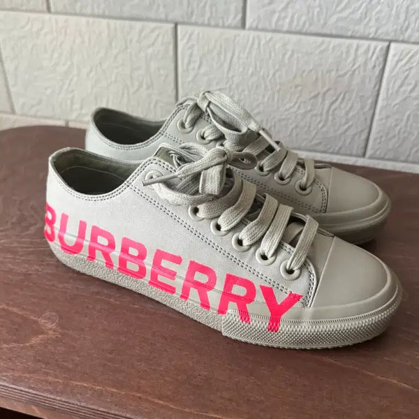 [BUNJANG] Burberry Larkhall Logo Cotton Sneakers Size 35 / 버버리 라크홀 로고 코튼 스니커즈 35