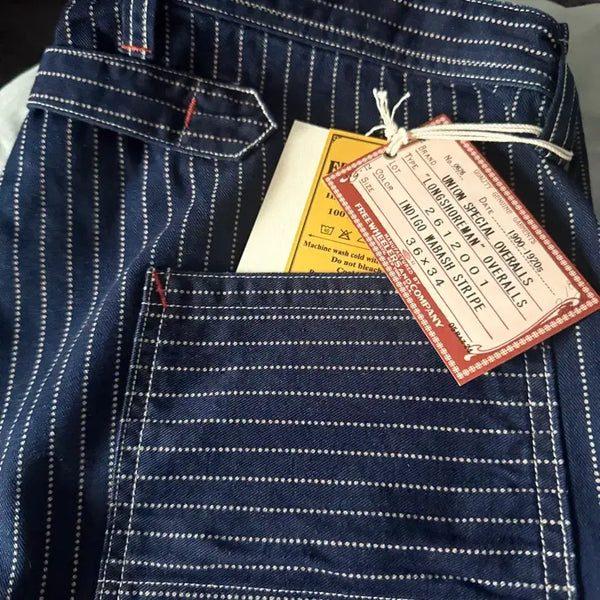 [BUNJANG] Freewheelers Longshoreman Indigo Wabash Stripe Overalls / [36]프리휠러스 롱쇼어맨