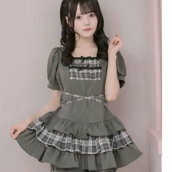 [BUNJANG] Pium Ribbon Tiered Dress Set / 피움 pium 리본 사다리 티어드 원피스 셋업 스나계