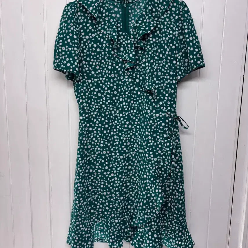 [BUNJANG] LIST Flower Pattern Green Dress Size 55 / 리스트 플라워패턴 그린 원피스 55 ㅡ0702