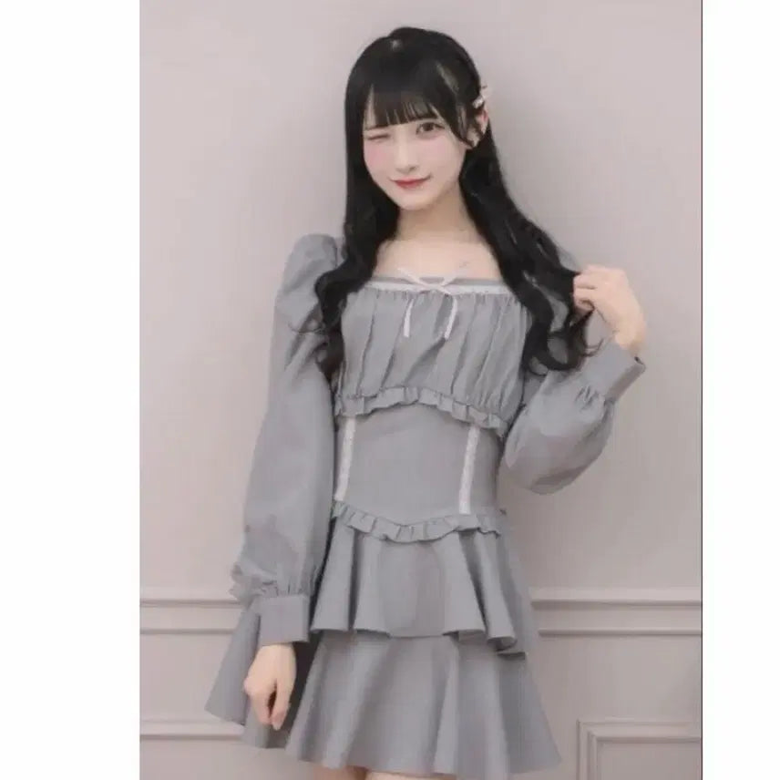 [BUNJANG] Pium Ladder Lace Frill Tiered Dress Set-up / 피움 pium 사다리 레이스 프릴 티어드 원피스 스나계 셋업