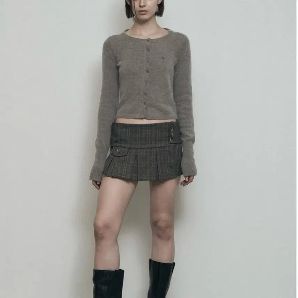 [BUNJANG] Bohemian Seoul Pleated Wrap Skirt Deep Brown / 보헤미안서울 보헴서 플리츠 랩스커트 딥브라운