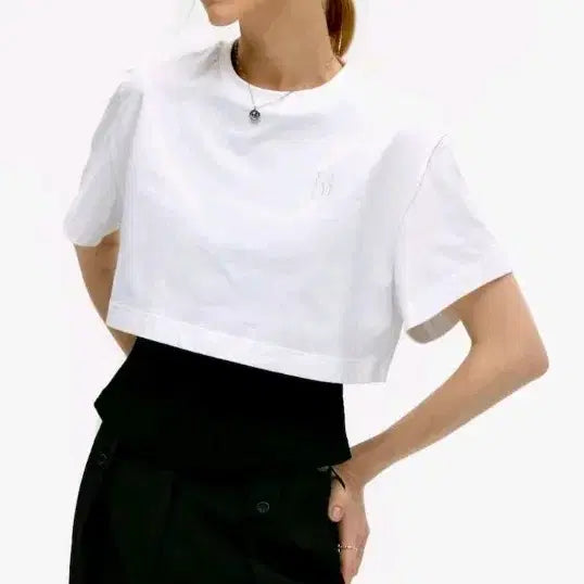 [BUNJANG] MONGDOL Double Layered Short Sleeve T-Shirt Black / 새상품) MONGDOL 몽돌 더블 레이어드 반팔 티셔츠 블랙