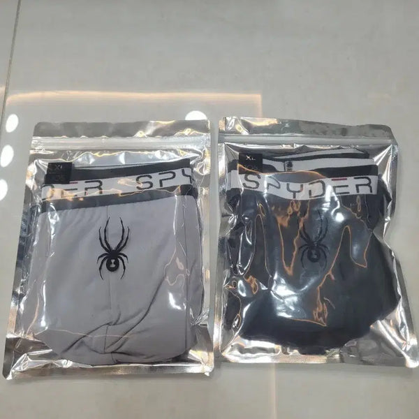 [BUNJANG] Spider Men's 2-Pack Boxer Briefs Set (Gray/Black) / 스파이더 남성 드로즈 2종 세트 (그레이/블랙)