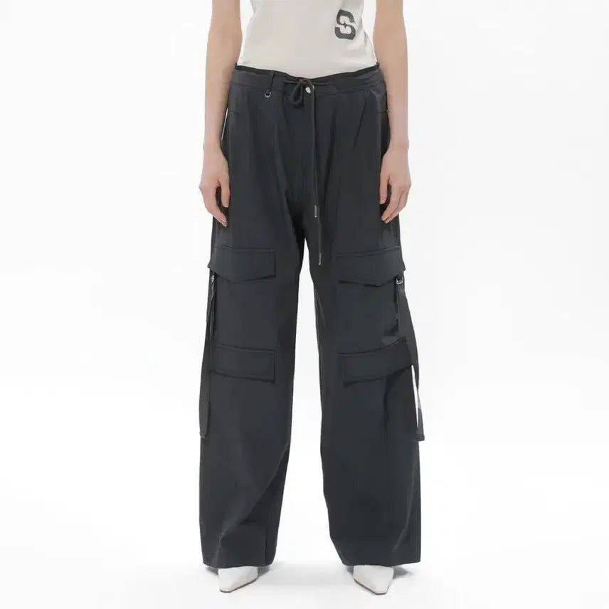 [BUNJANG] SAYSRA String Cargo Pants Charcoal / SAYSRA 세이스라 스트링 카고 팬츠 차콜
