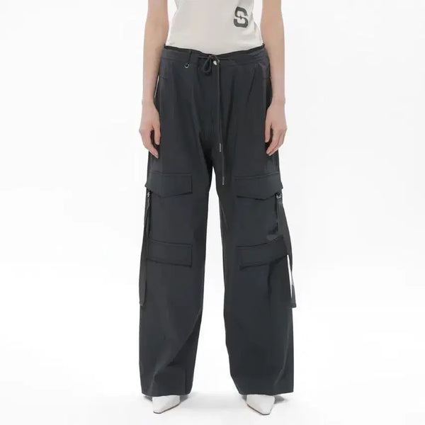 [BUNJANG] SAYSRA String Cargo Pants Charcoal / SAYSRA 세이스라 스트링 카고 팬츠 차콜