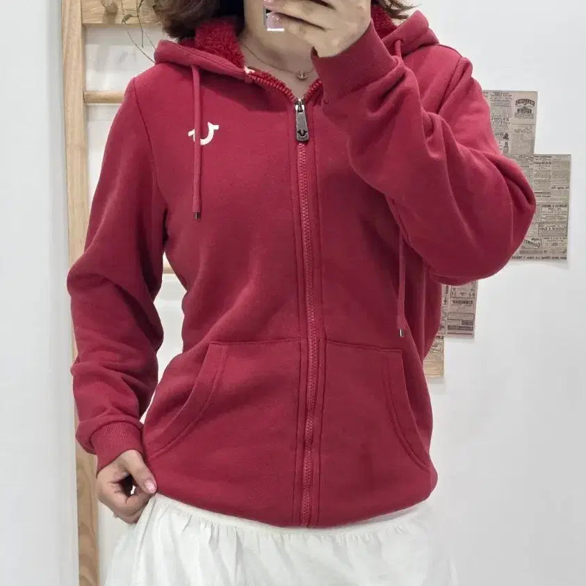 [BUNJANG] True Religion Hooded Zip-Up Red Size S / [프립]S/트루릴리젼 후드 집업 레드
