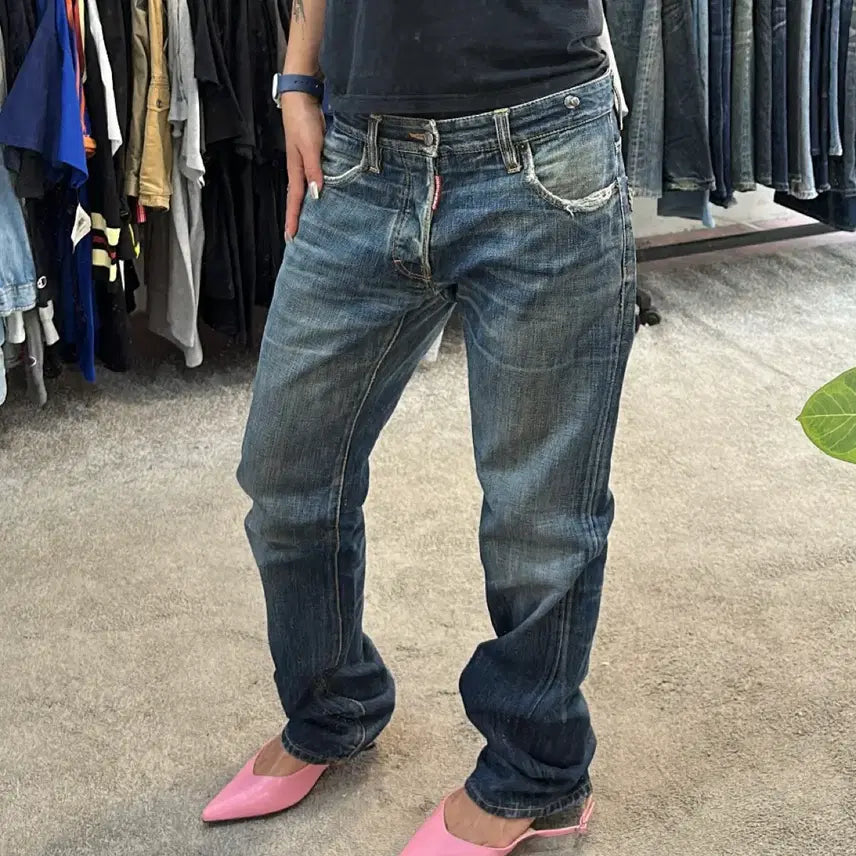 [BUNJANG] Dsquared2 Catwash Semi Straight Denim Pants / 디스퀘어드2 캣워싱 세미 스트레이트 데님 팬츠(31)