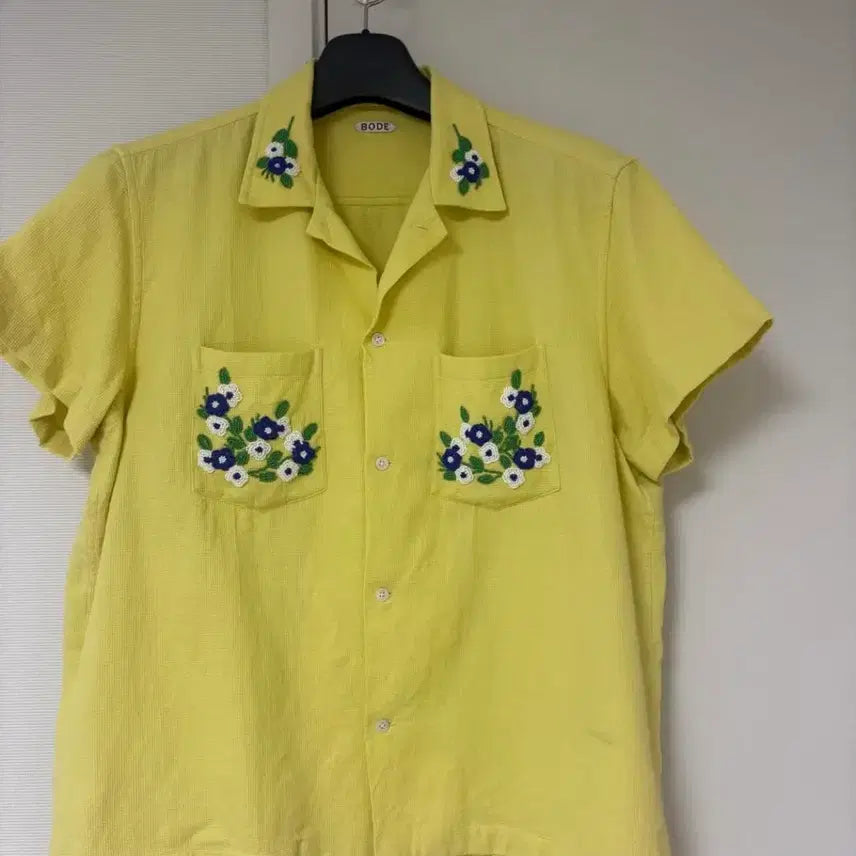 [BUNJANG] BODE Embroidered Flower Shirt Yellow / BODE 셔츠 옐로우 자수 보디