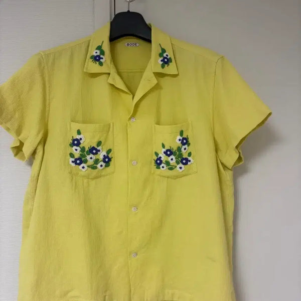 [BUNJANG] BODE Embroidered Flower Shirt Yellow / BODE 셔츠 옐로우 자수 보디