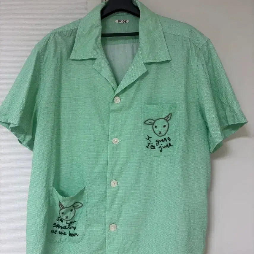 [BUNJANG] BODE Green Check Short-Sleeve Shirt / BODE 그린색 체크 반팔 셔츠 보디