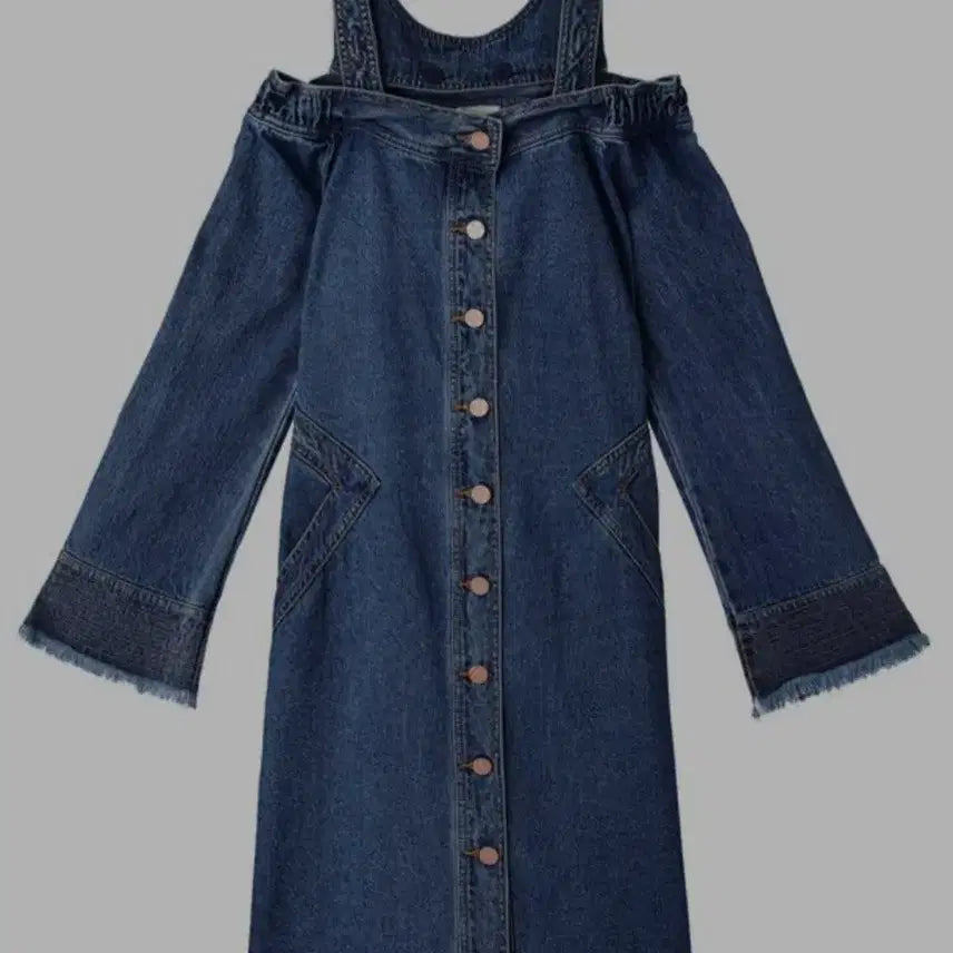 [BUNJANG] LUCKY CHOUETTE Off-the-Shoulder Denim Dress / (새상품)럭키슈에뜨 오프숄더 데님 원피스