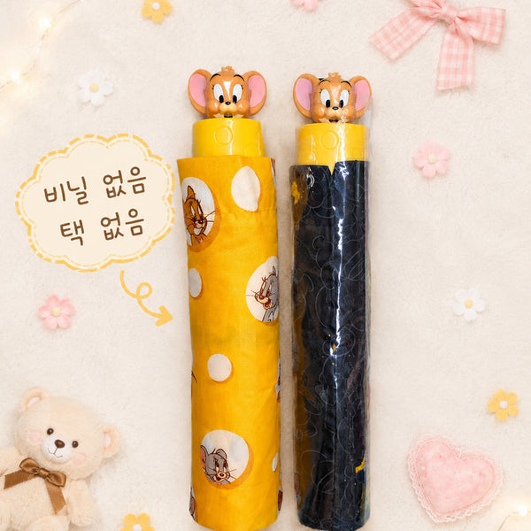 [BUNJANG] Tom and Jerry Limited Edition Jerry Folding Umbrella / 개별) 톰과 제리 우산 2종_ 한정판 정품 제리 접이식우산 치즈우산