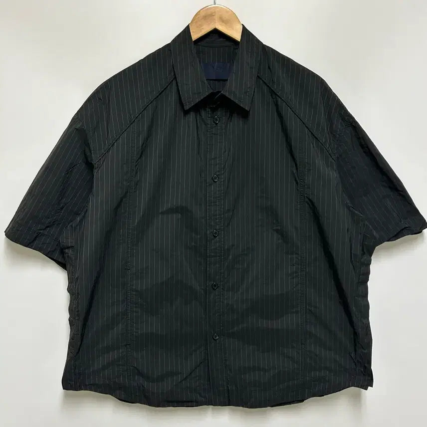 [BUNJANG] JUNN.J Men's Black Pin Stripe Oversized Shirt / [남자-46 (100)]준지 블랙 핀 스트라이프 오버핏 셔츠