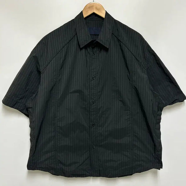 [BUNJANG] JUNN.J Men's Black Pin Stripe Oversized Shirt / [남자-46 (100)]준지 블랙 핀 스트라이프 오버핏 셔츠