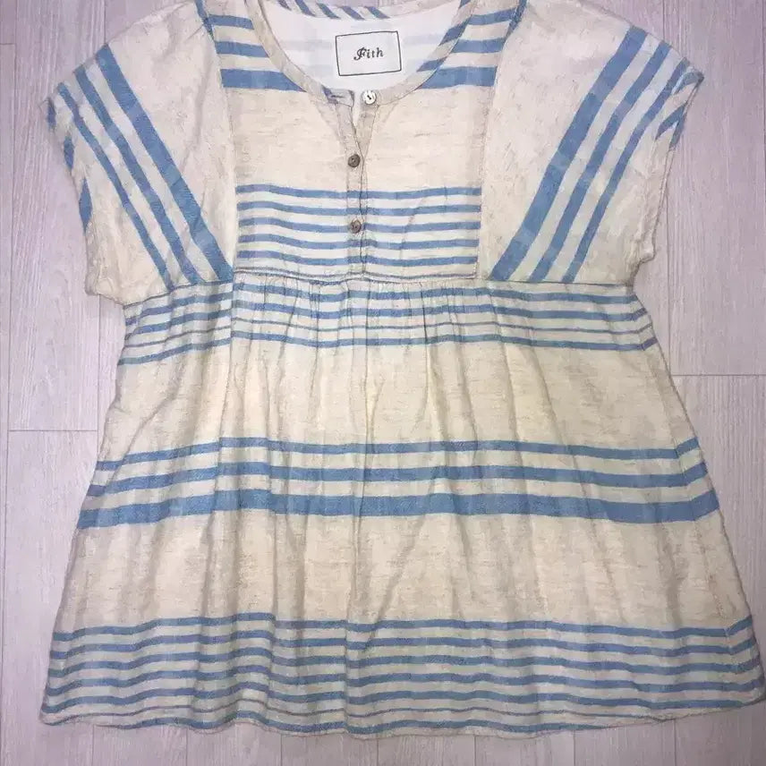 [BUNJANG] Vintage Mori Girl Striped Blouse / 빈티지 모리걸 스트라이프 블라우스
