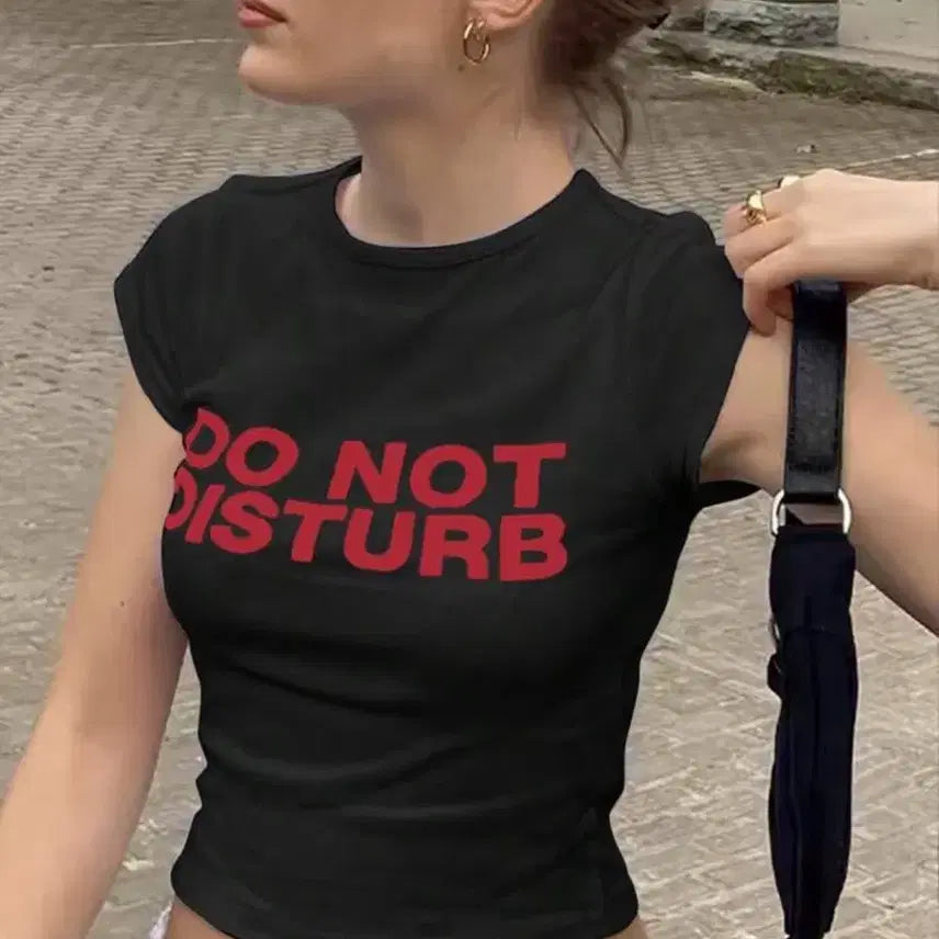 [BUNJANG] Do Not Disturb Black T-Shirt / 두낫디스터브 반팔티