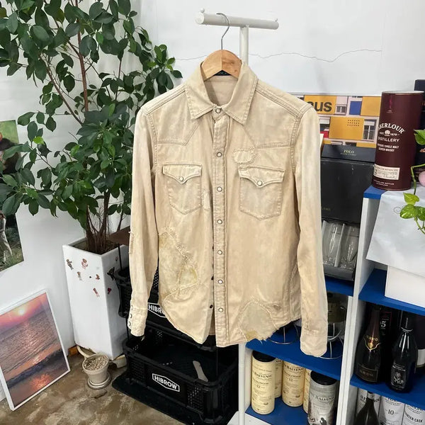 [BUNJANG] Polo Ralph Lauren Women's Patchwork Western Shirt Size 6 / 폴로랄프로렌 우먼 패치워크 웨스턴 셔츠 6