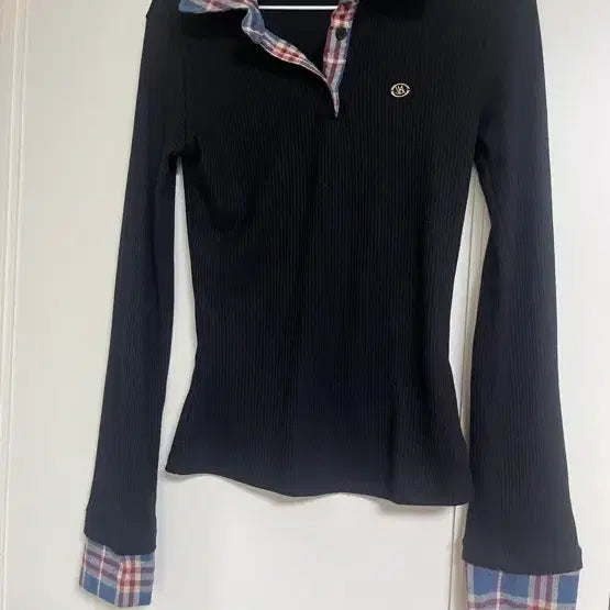 [BUNJANG] Pchel Made Check Knit Long Sleeve / 프첼 메이드 체크 골지 긴팔 니트