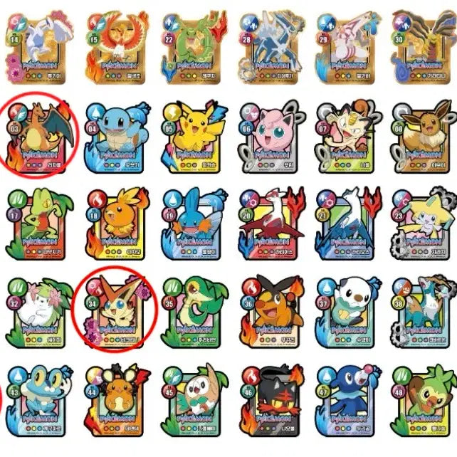 [BUNJANG] Pokemon Cookie Magnet Set (Charizard, Fennekin, Victini, Chimchar) / 포켓몬 쿠키 마그넷 4종 일괄