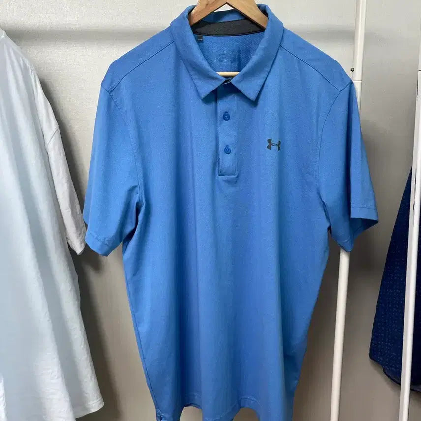 [BUNJANG] Under Armour Men's Blue Performance Polo T-Shirt XXL / 언더아머 반팔 카라티 블루 기능성 여름 남성 XXL 110 (a4)