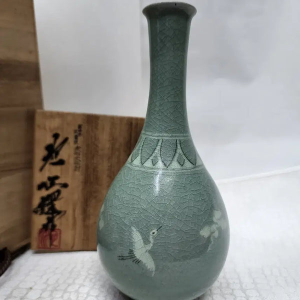 [BUNJANG] Doam Ji Soon-tak Celadon Vase / 도암 지순탁 청자화병