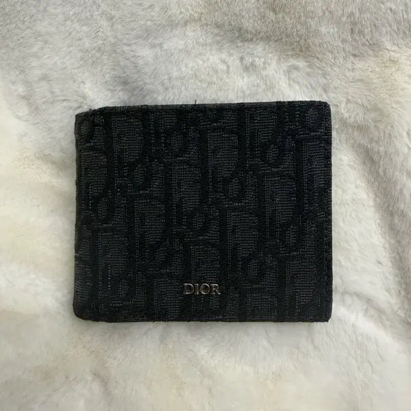 [BUNJANG] Dior Oblique Jacquard Black Bifold Wallet / 디올 오블리크 자카드 블랙 반지갑